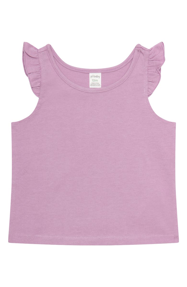 PL Baby by Petit Lem 4-Piece Tops, Shorts & Headband Set, Alternate, color, Light Purple Stripe