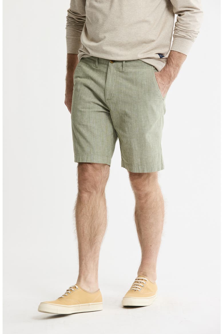 Stretch Cotton Chambray Shorts, Alternate, color, LIGHT GREEN