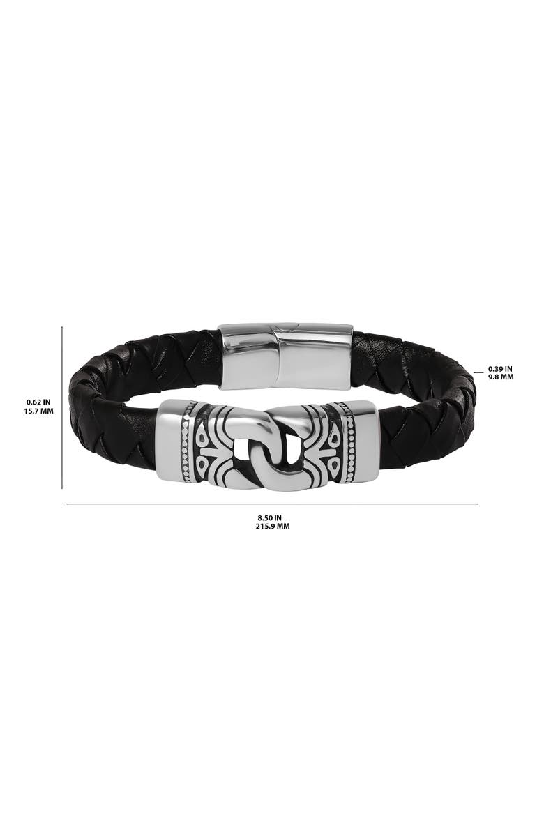 Black Woven Bracelet, Alternate, color, Silver