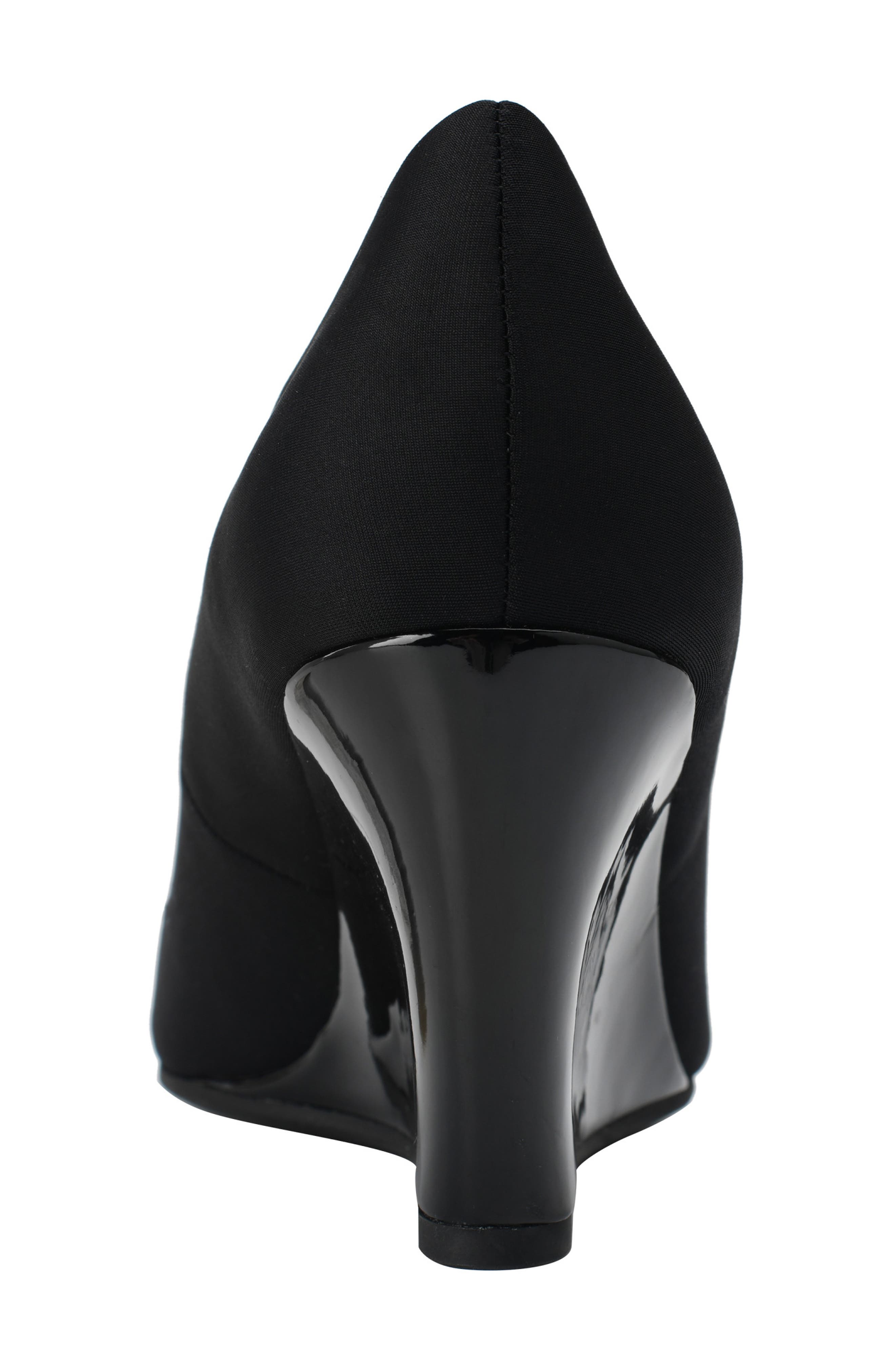 Bandolino Tuff Love Peep Toe Wedge Pump, Alternate, color, Black