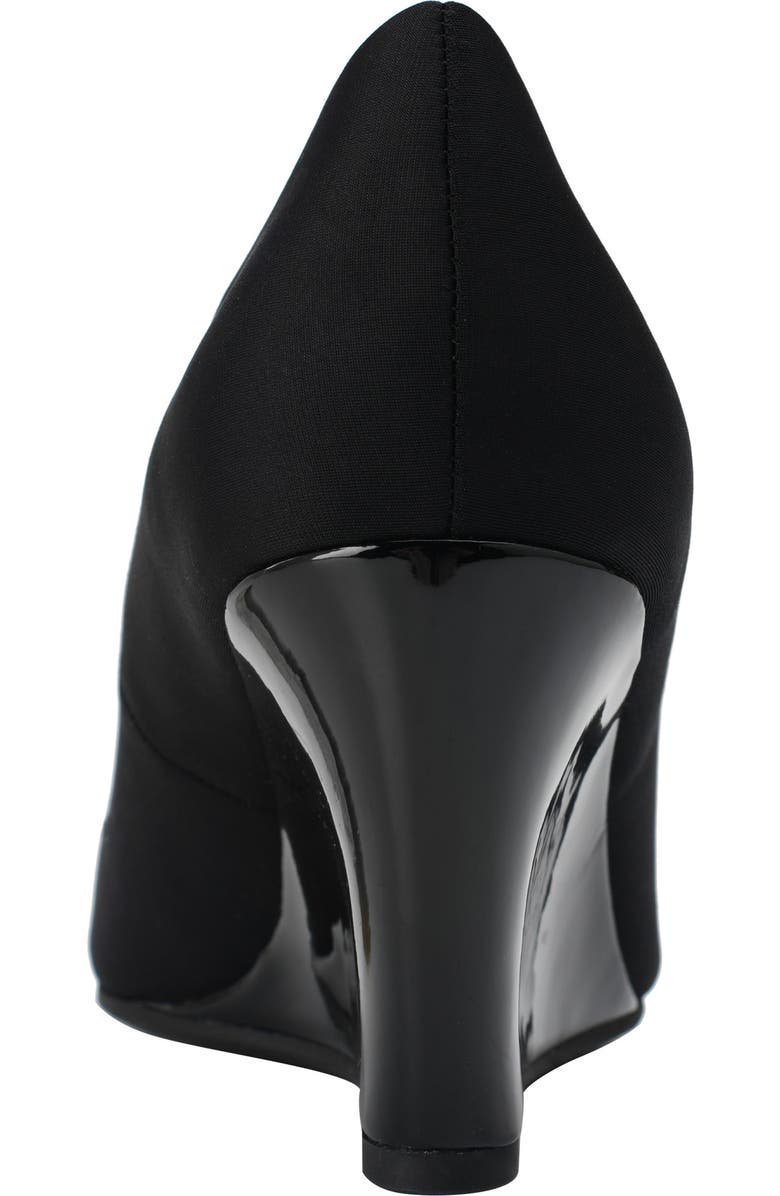 Bandolino Tuff Love Peep Toe Wedge Pump, Alternate, color, Black