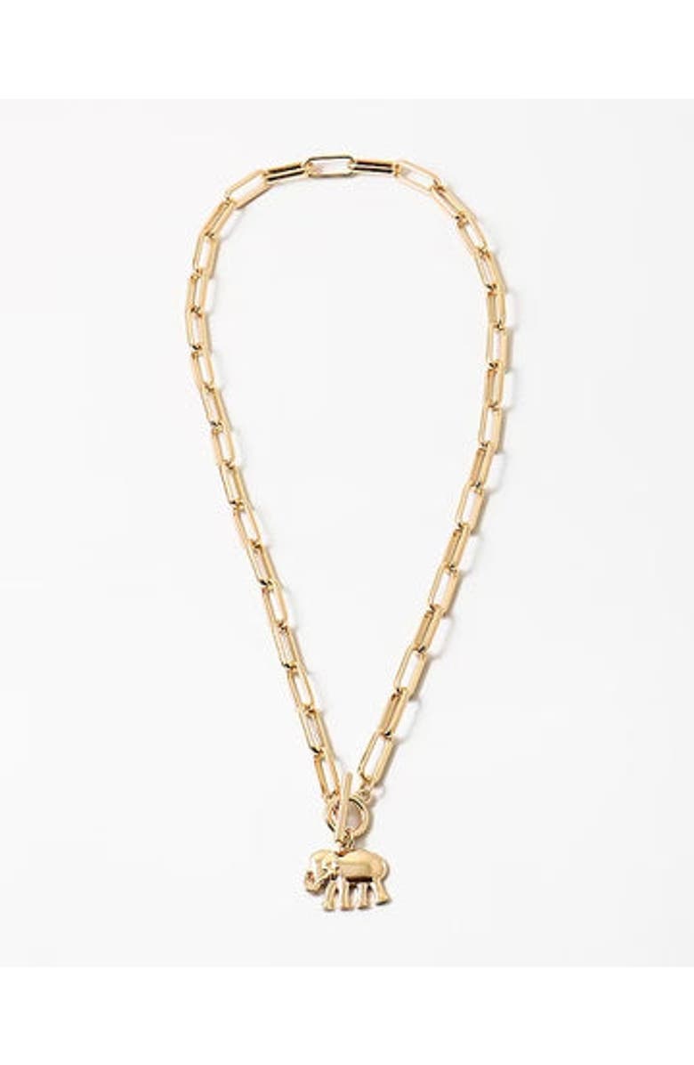 Erin McDermott Jewelry Lucky Elephant Toggle Necklace, Main, color, Gold