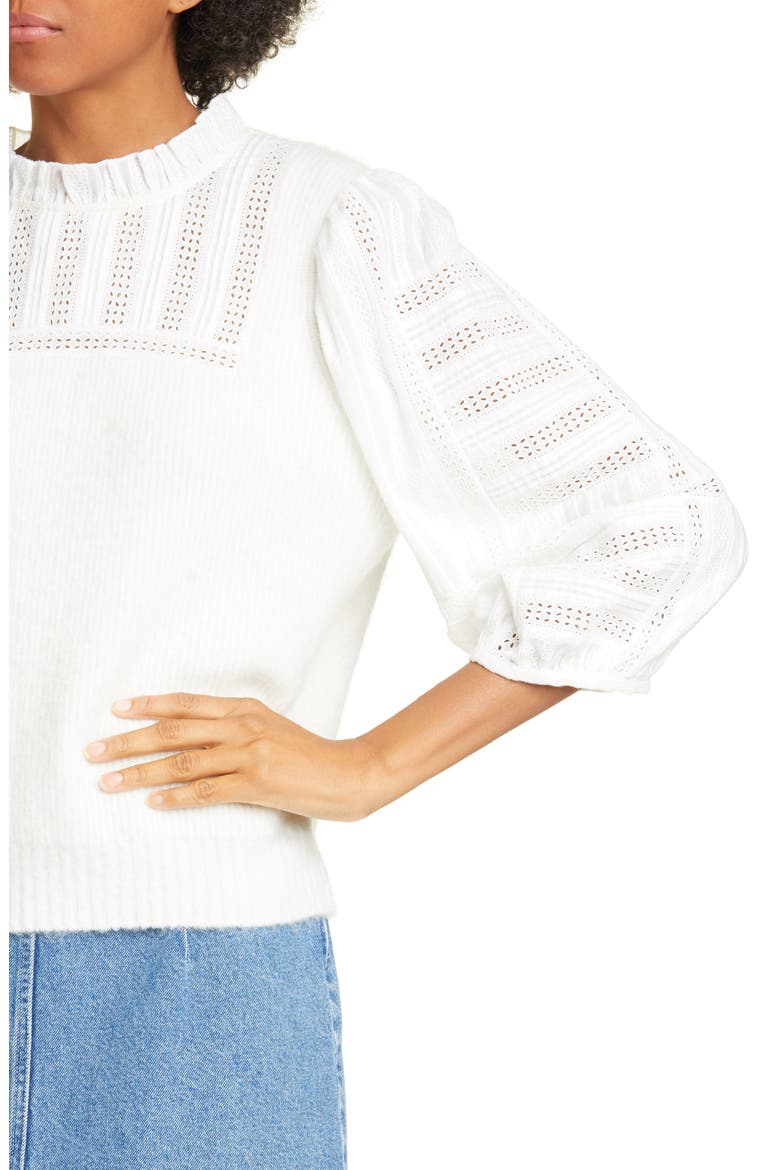Sea Pascale Mixed Media Sweater, Alternate, color, CREAM