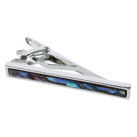 Mother of Pearl Stately Silver Tie Bar