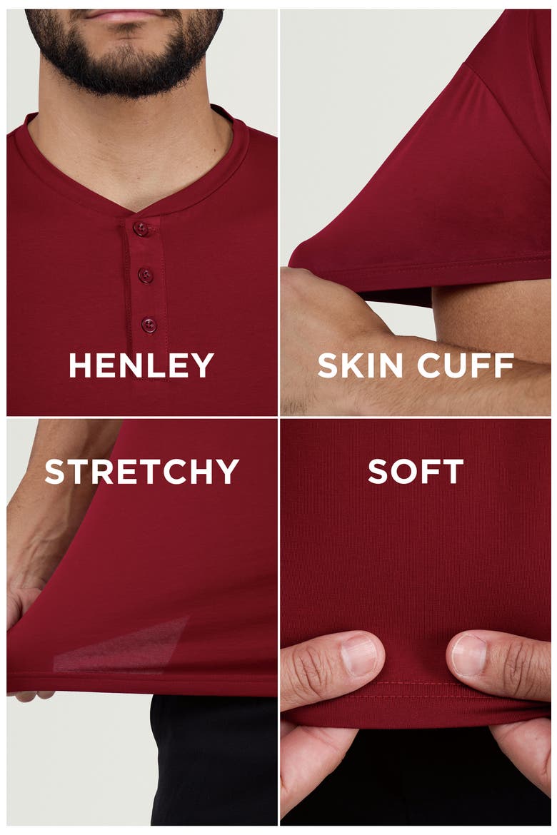 Short Sleeve Henley, Alternate, color, BURGUNDY