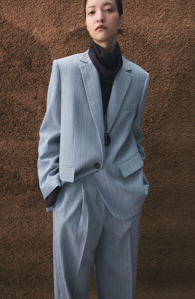 MANGO Pinstripe Suit Blazer, Alternate, color, 