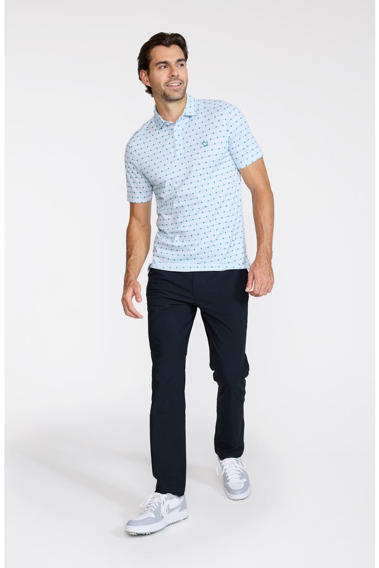 Geo Print Piqué Performance Golf Polo, Alternate, color, SWING CYPHER - BABY BLUE