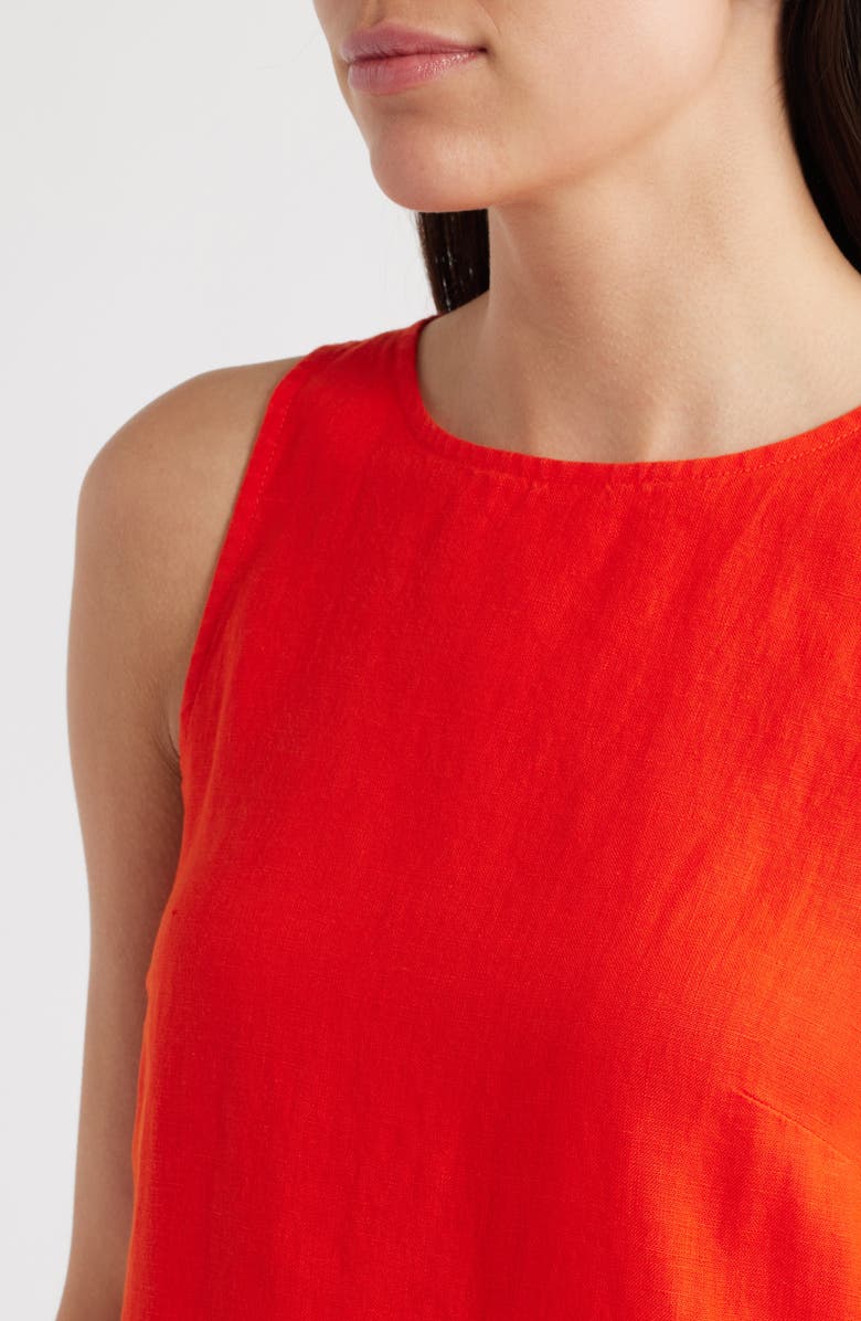 Madewell Leilani Linen Dress, Alternate, color, Bright Flame