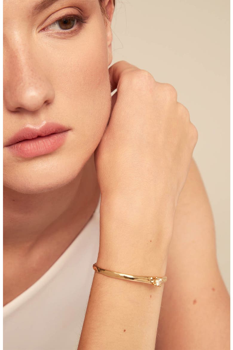 Blue Zirconia Cuff Bracelet, Alternate, color, Gold