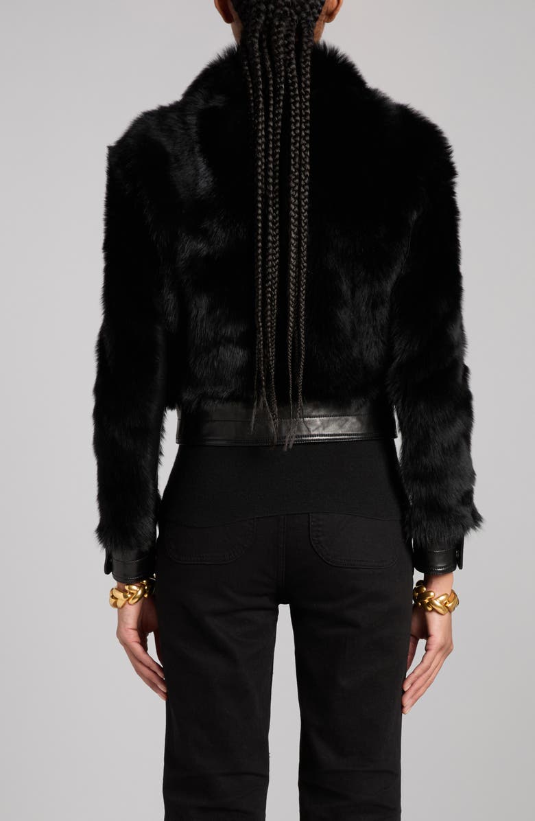 TOM FORD Genuine Shearling & Leather Crop Jacket, Alternate, color,