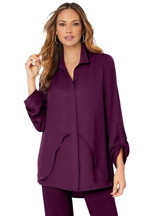 Georgette Overlay Big Shirt (Plus)