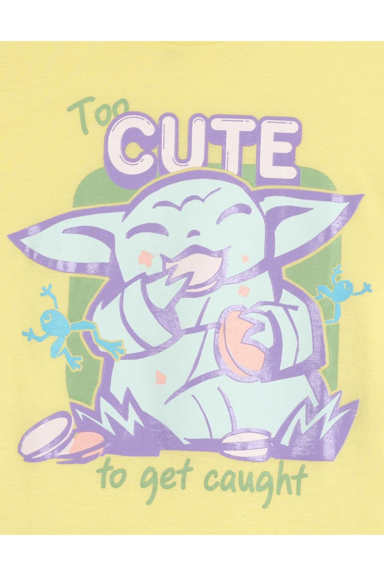 The Mandalorian Grogu Girls' 2-Piece T-Shirt and Shorts Set, Alternate, color, Grogu Pale Yellow