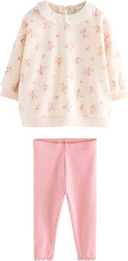 NEXT Kids' Floral Sweatshirt & Leggings Set