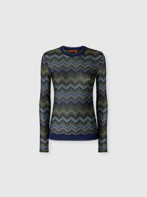 Long-sleeve Viscose Sweater With Snake Motif