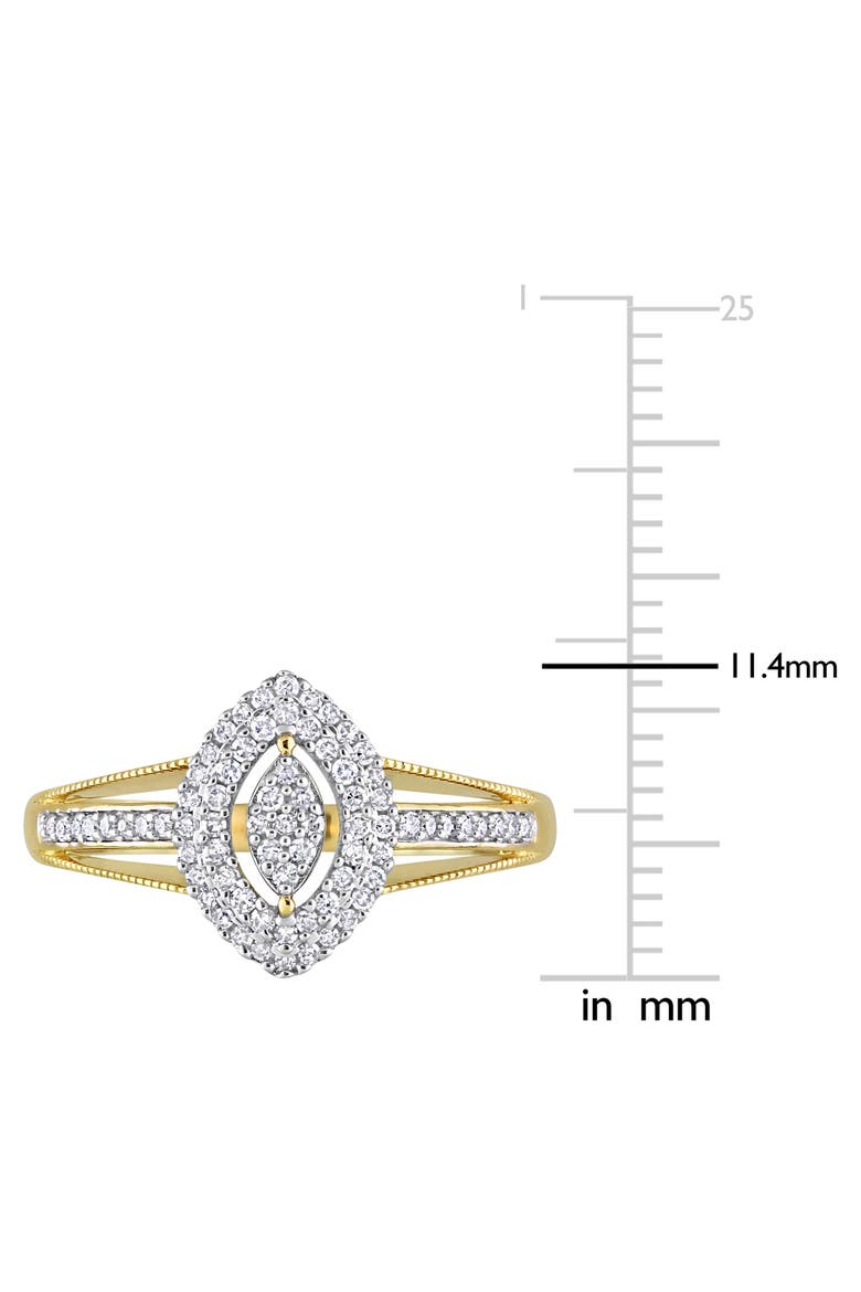 Pavé Diamond Double Halo Marquise Ring - 0.25ct., Alternate, color, WHITE