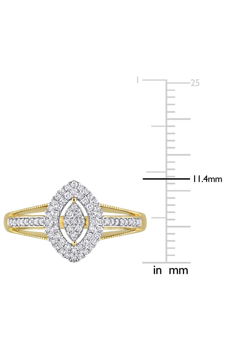DELMAR Pavé Diamond Double Halo Marquise Ring - 0.25ct., Alternate, color, White