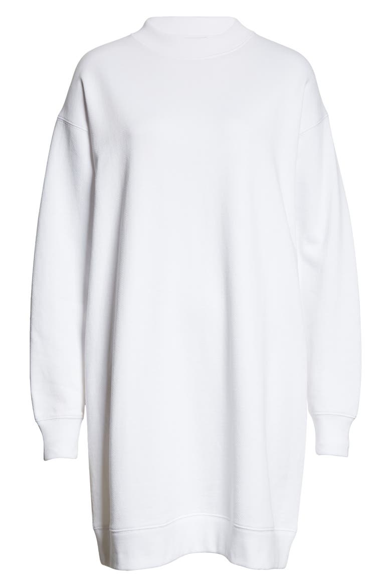 Long Sleeve Cotton Sweatshirt Dress, Alternate, color, OPTIC WHITE
