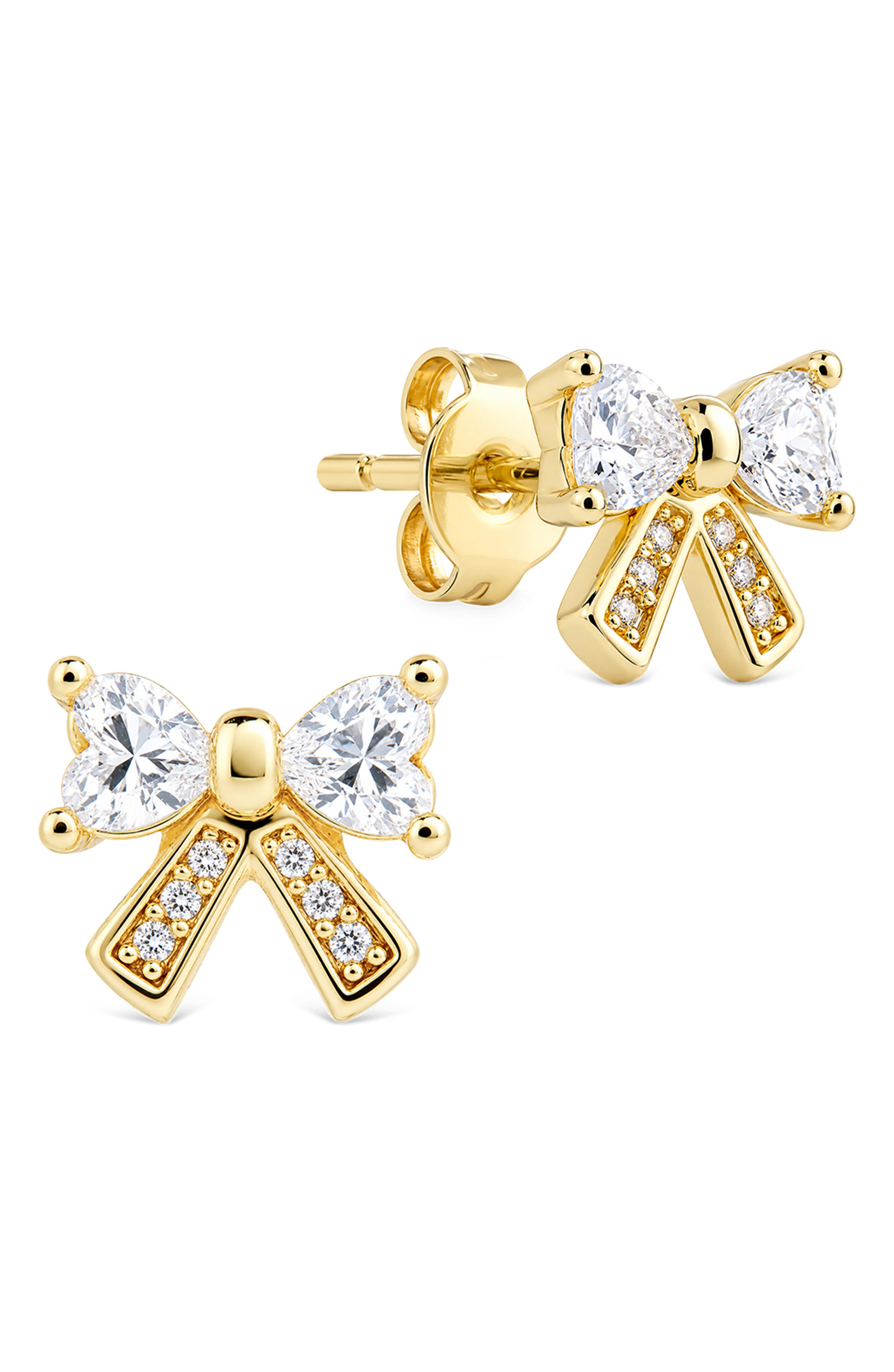 Pave Bow Stud Earrings