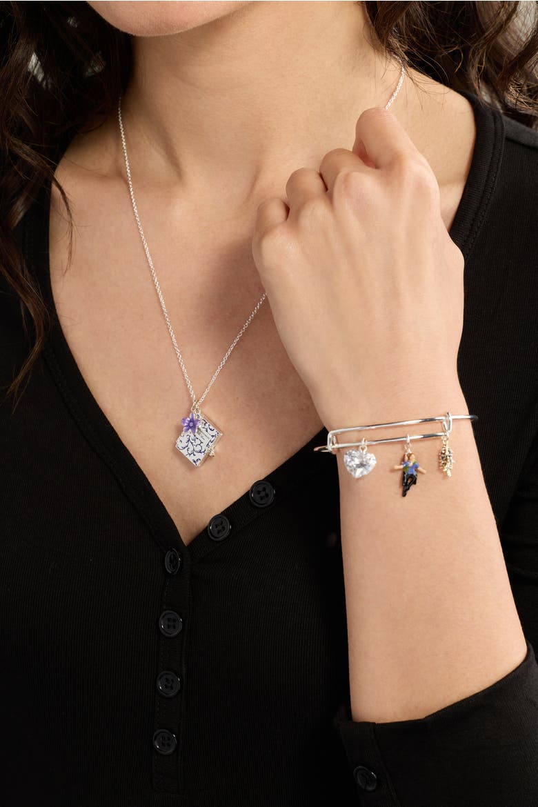 The Twilight Saga Bella & Edward Charm Bangle, Alternate, color, Silver