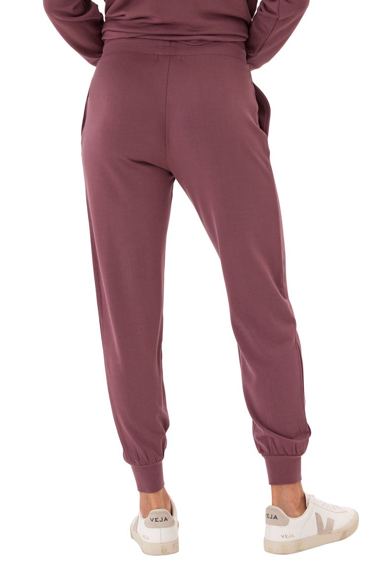 Connie Fleece Joggers, Alternate, color, ROSEWOOD/ BLACK