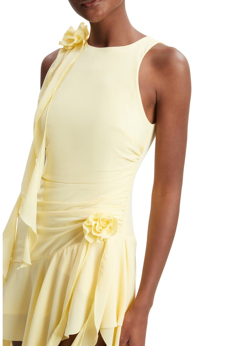 Ivana Ruffle Rosette Georgette Cocktail Dress, Alternate, color, CANARY YELLOW