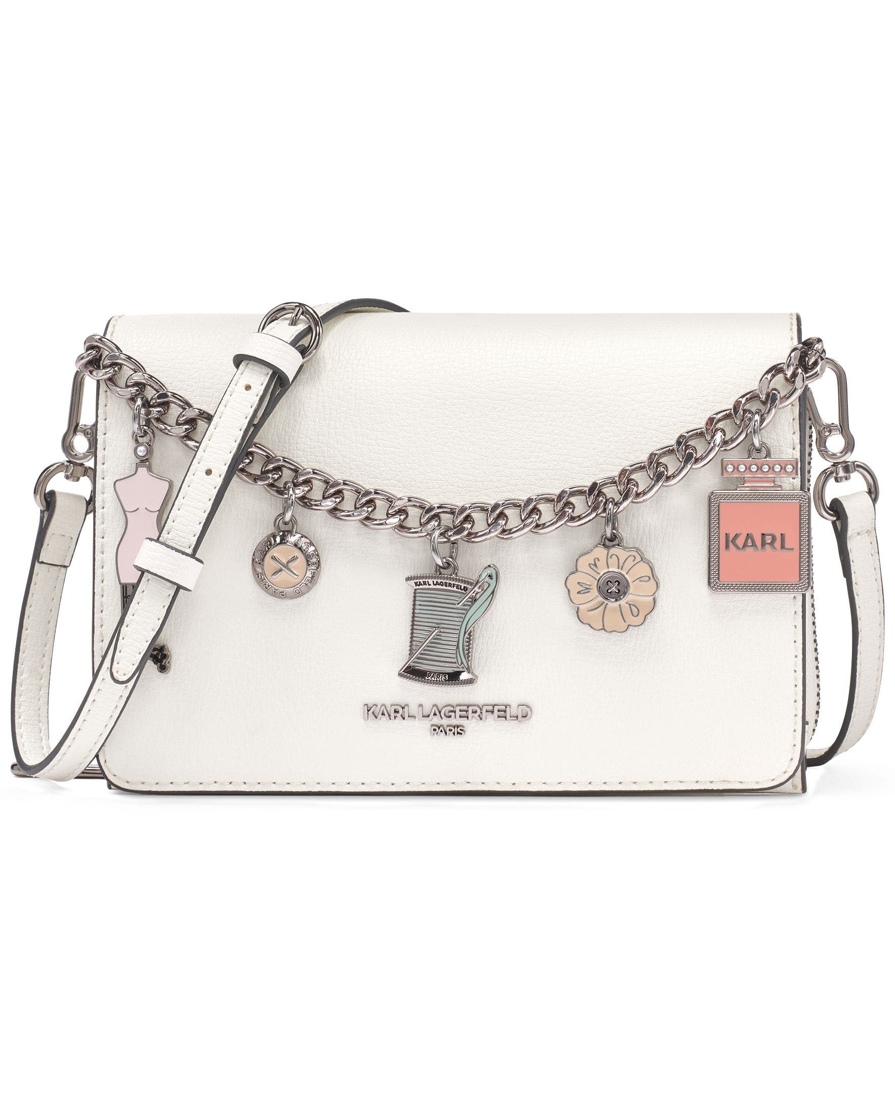 KARL LAGERFELD PARIS Lourdes Swag Chain Crossbody, Main, color, 