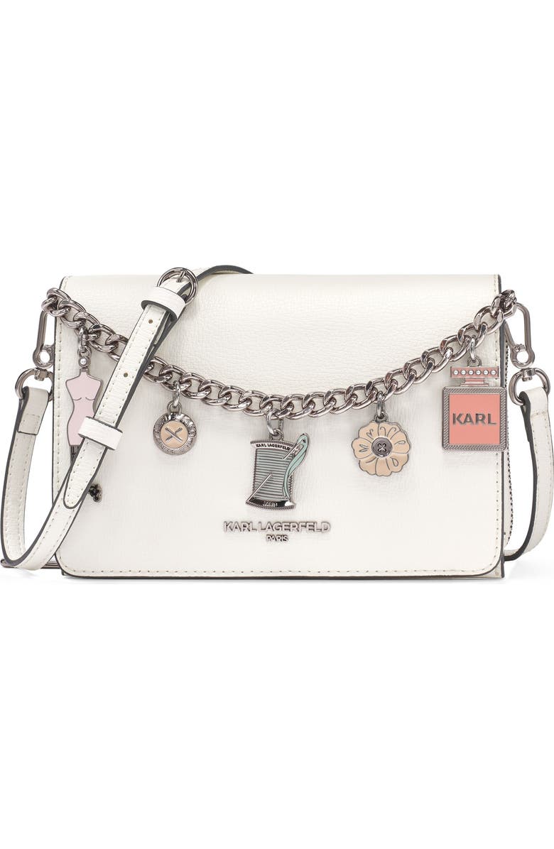 KARL LAGERFELD PARIS Lourdes Swag Chain Crossbody, Main, color,