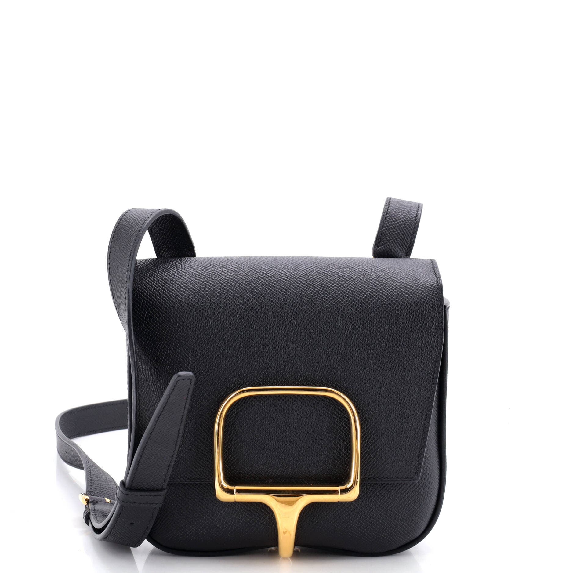 Pre-Owned Hermes Della Cavalleria Shoulder Bag Epsom Mini, Main, color, Noir