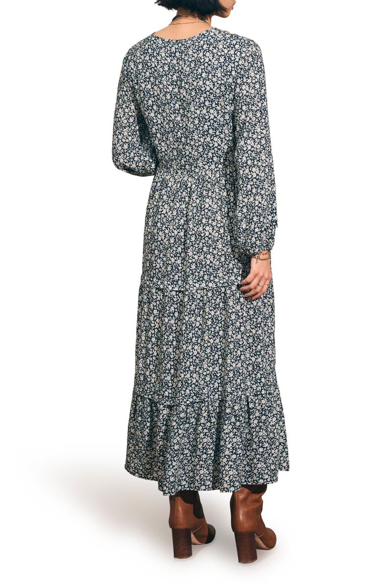 Faherty Isabella Floral Block Long Sleeve Midi Dress, Alternate, color,
