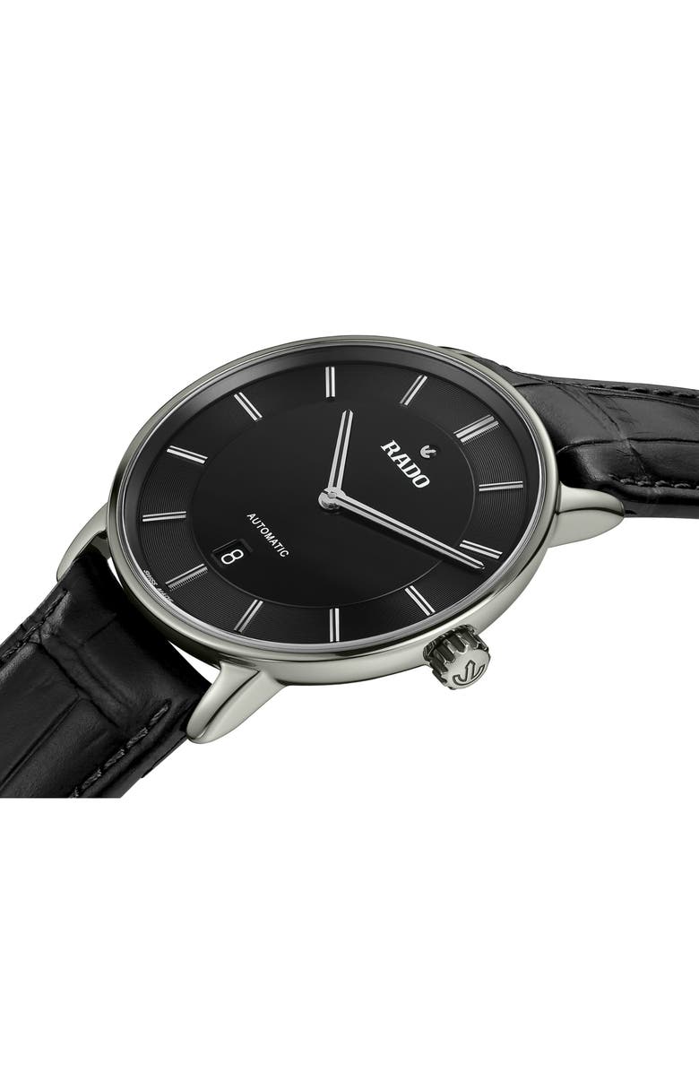 RADO DiaMaster Automatic Leather Strap Watch, 41mm, Alternate, color, 