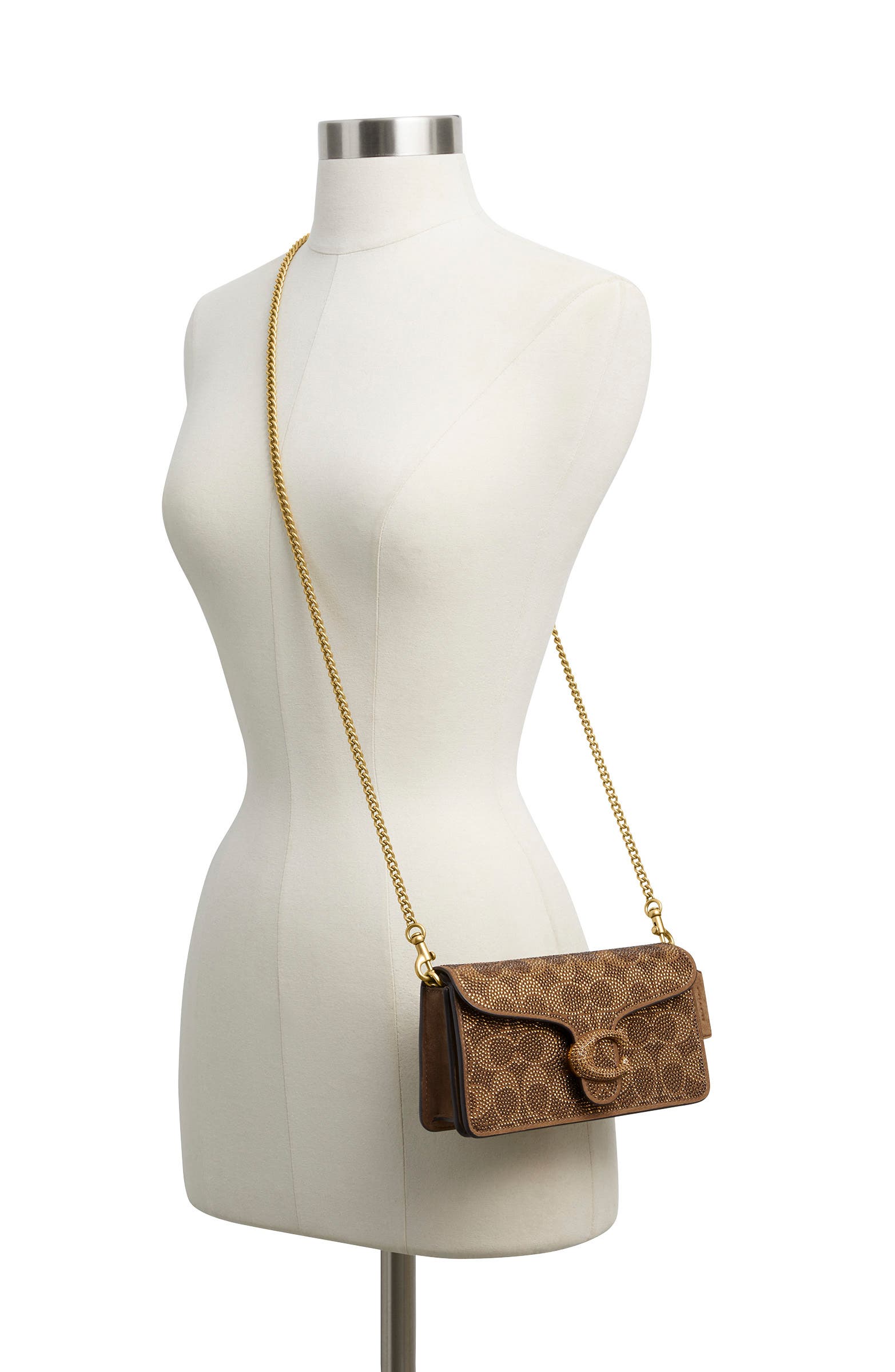 Tabby 19 Crystal Signature Suede Leather Crossbody Bag, Alternate, color, B4/ CEDAR