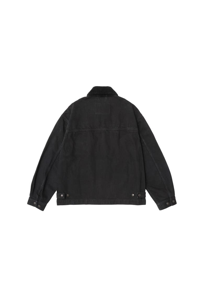 Cord Collared Zip-Up Jacket, Alternate, color, Black