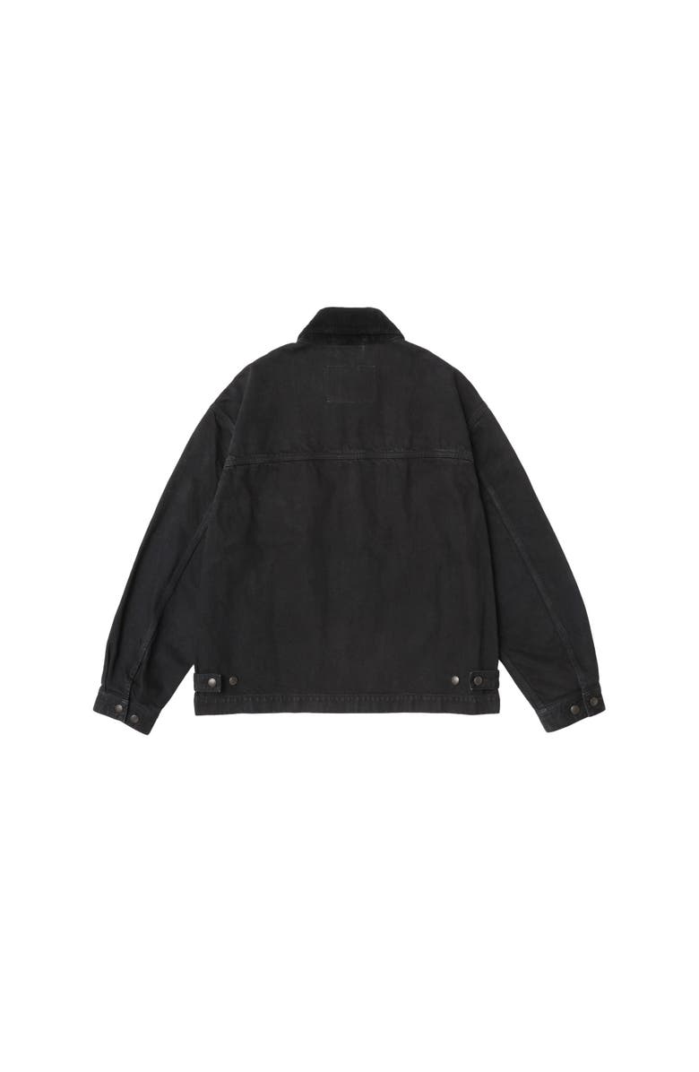 vowels Cord Collared Zip-Up Jacket, Alternate, color, Black