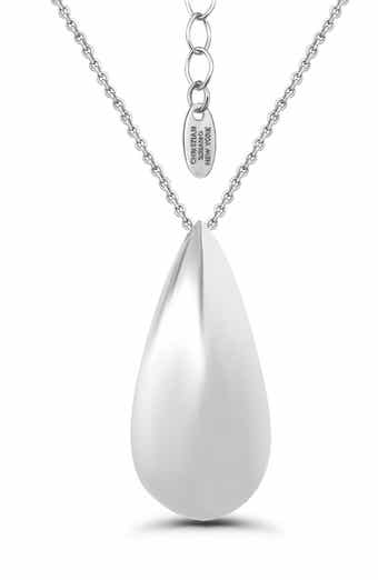 Sculpted Teardrop Pendant Necklace