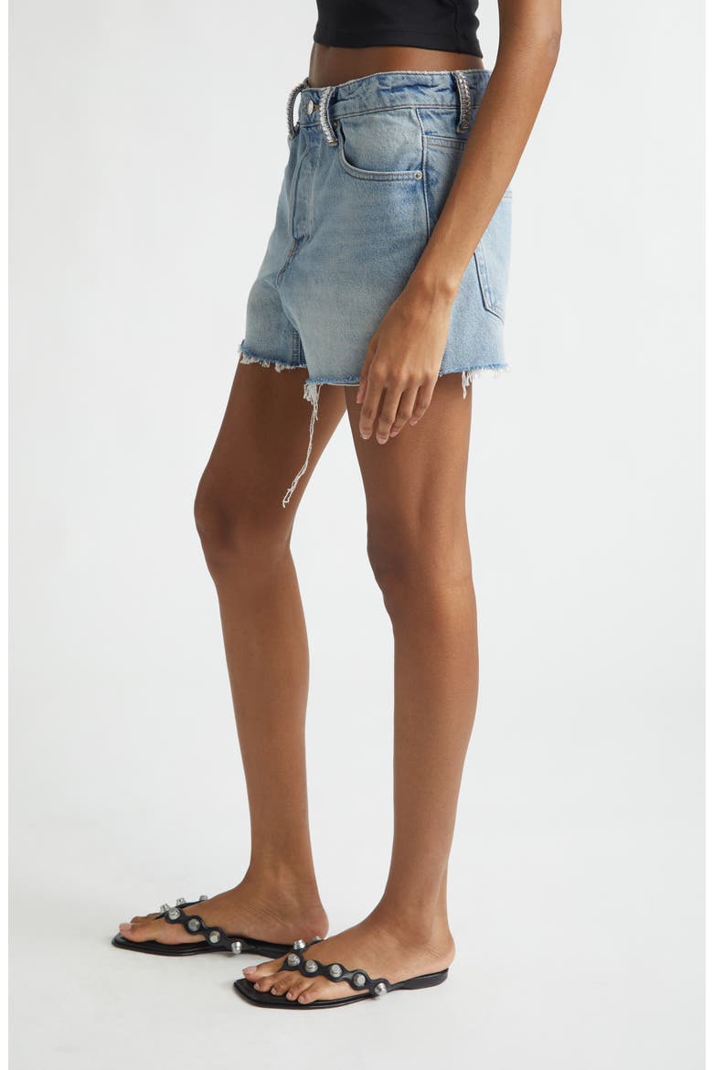 Crystal Belt Loop Relaxed Fit Cutoffs, Alternate, color, VINTAGE BLEACH BLUE