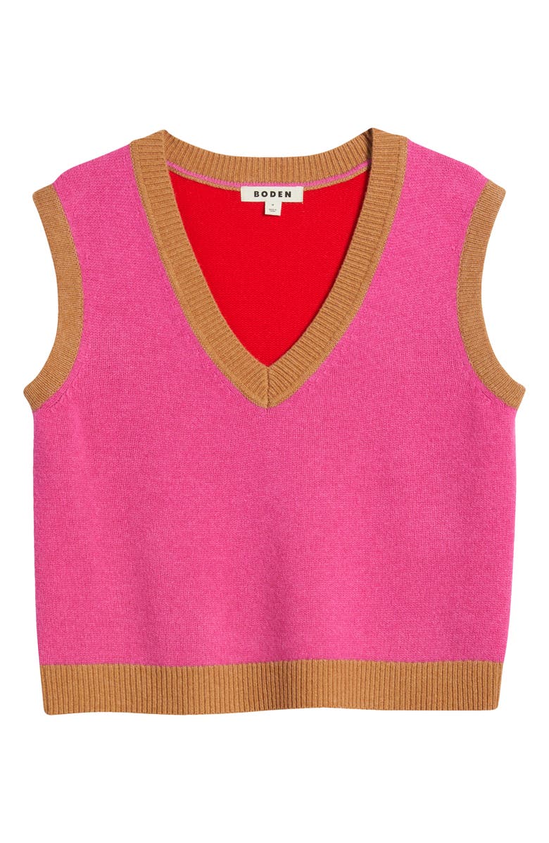 Boden Olivia Colorblock Merino Wool Sweater Vest, Alternate, color, 