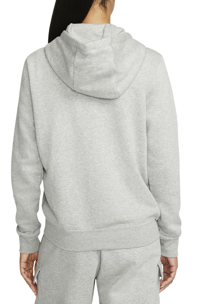 Nike Sportswear Club Fleece Full Zip Hoodie, Alternate, color, Dark Grey Heather/ White