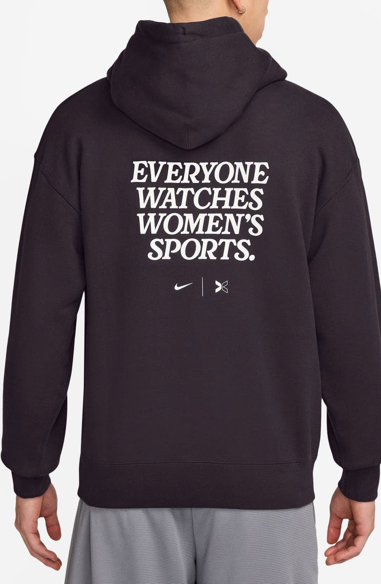Nike EWWS Cotton French Terry Hoodie, Alternate, color, Off Noir/ White