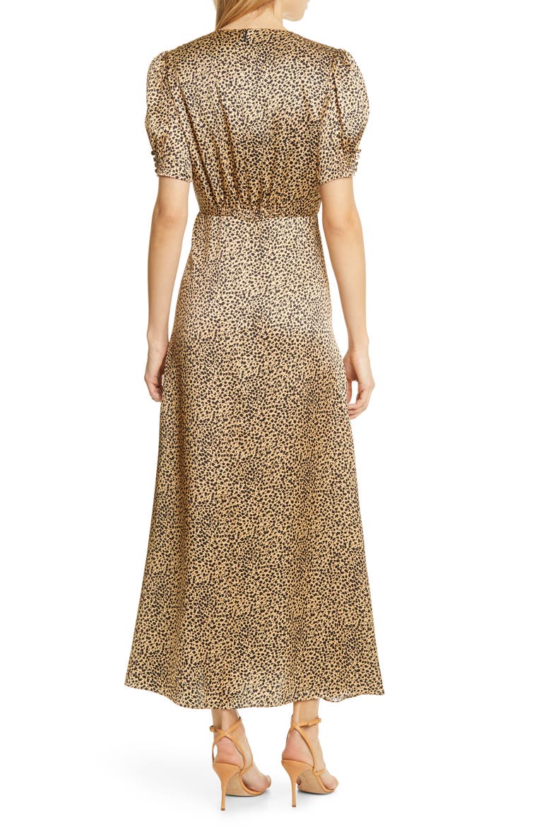 Lea Print Silk Maxi Dress, Alternate, color, CAMO LEOPARD