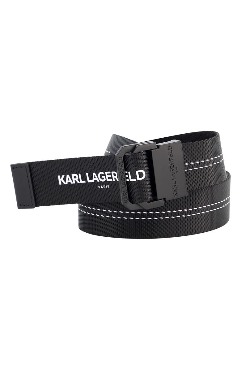 KARL LAGERFELD PARIS Stitch Logo Belt, Main, color, 