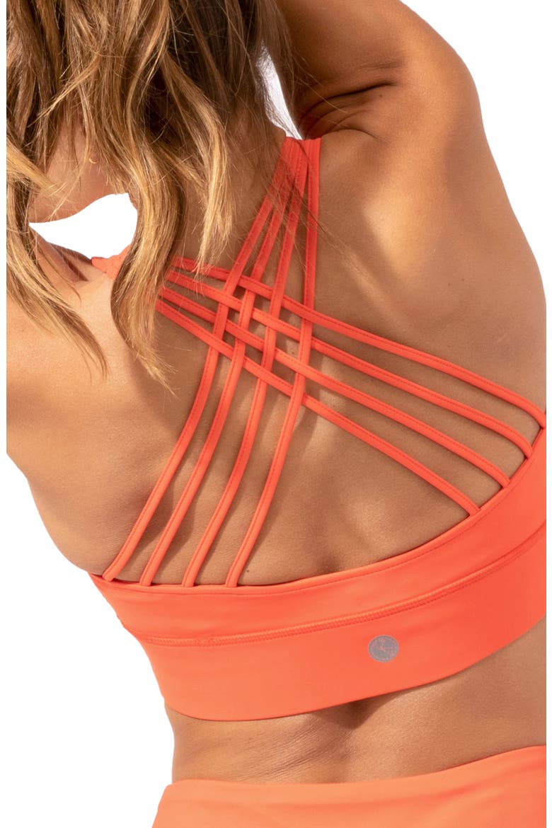 Strappy Sports Bra, Alternate, color, TANGO
