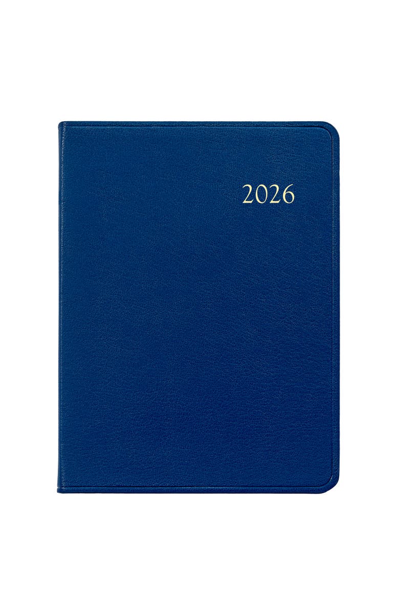 Graphic Image 2026 Leather Desk Diary, Alternate, color, Royal Blue