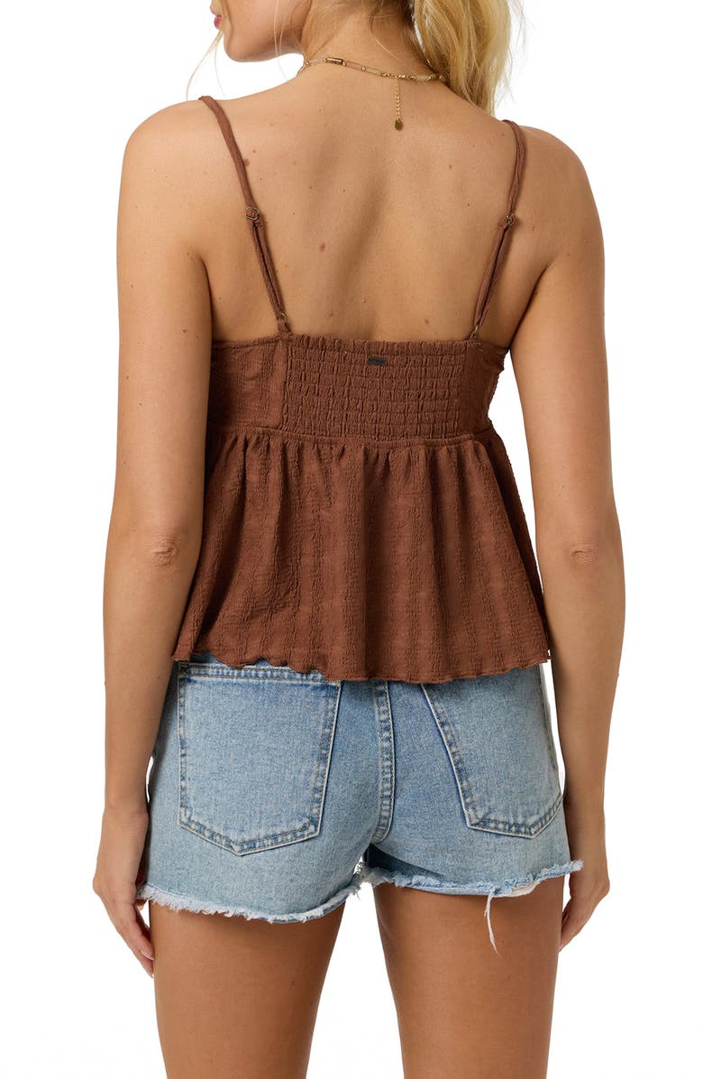 O'Neill Dellia Cutout Camisole, Alternate, color, Carob Brown