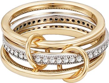 Interlocking Stacked Cubic Zirconia Rings
