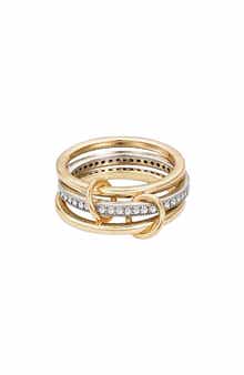 Adornia Interlocking Stacked Cubic Zirconia Rings
