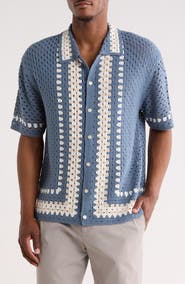 TRUTH Crochet Button-Up Shirt
