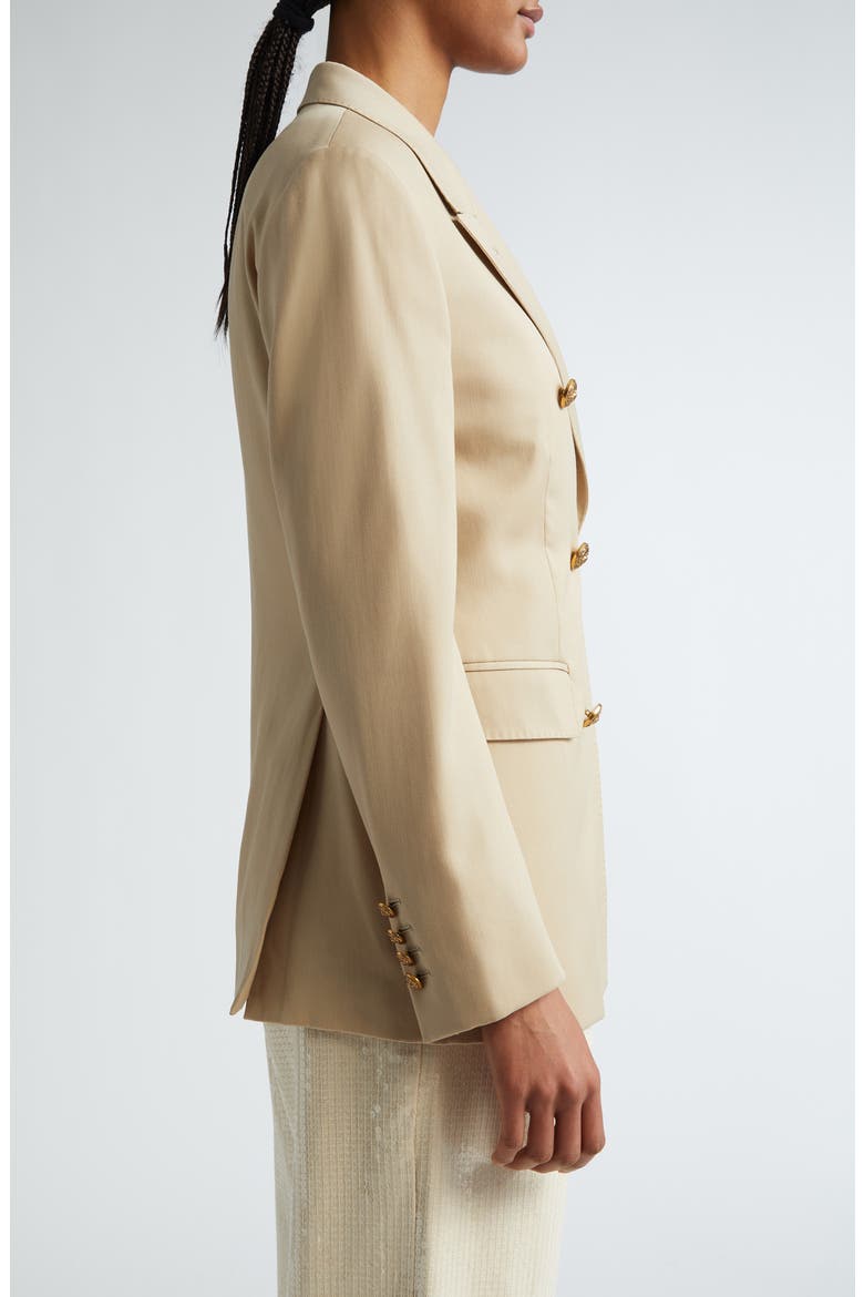 Double Breasted Virgin Wool Blazer, Alternate, color, SAND