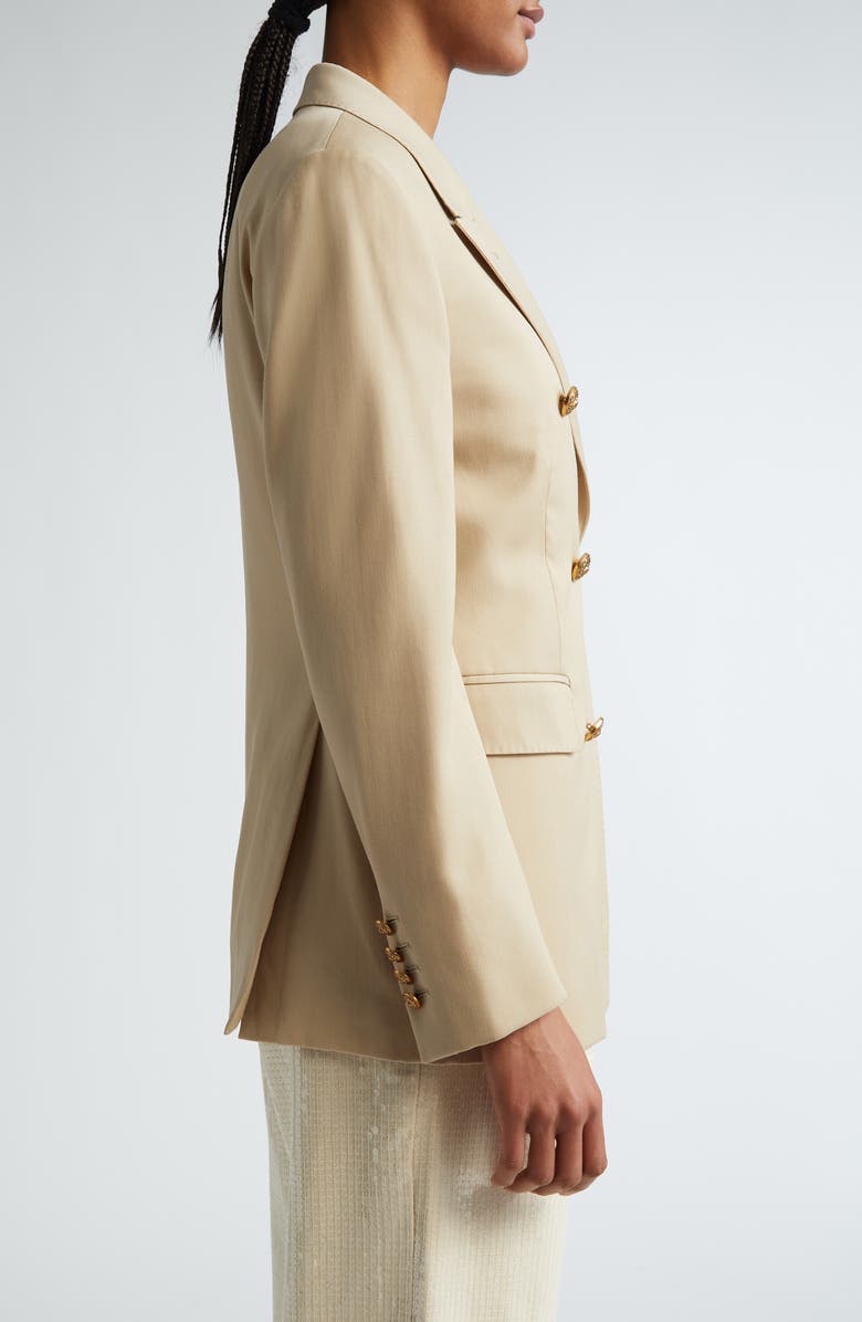 Golden Goose Double Breasted Virgin Wool Blazer, Alternate, color, Sand