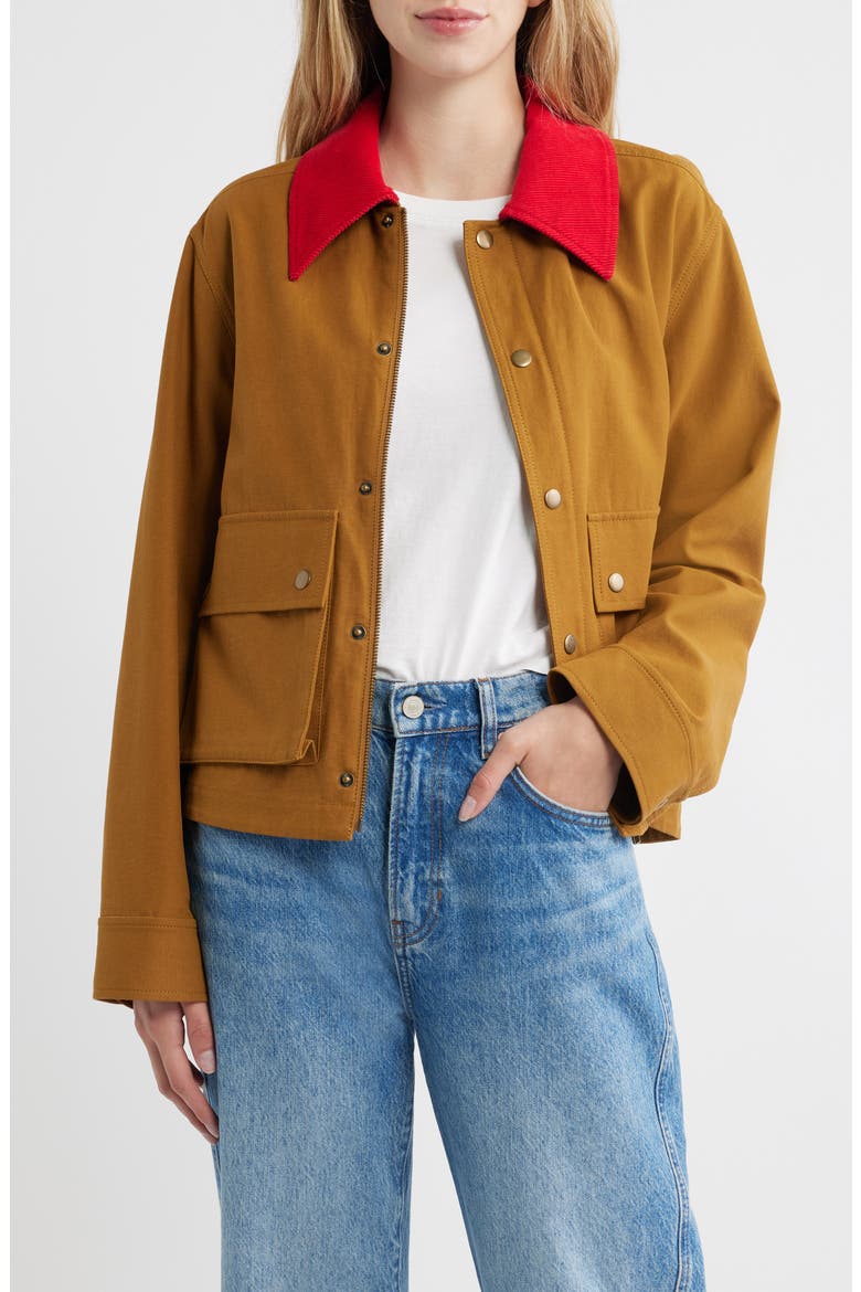 The Swingy Jacket, Main, color, RUST WITH BRIGHT RED