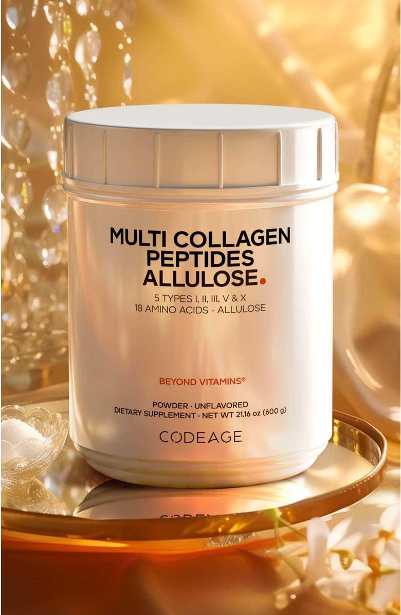 Codeage Multi Collagen Peptides + Allulose Unflavored, Alternate, color, White